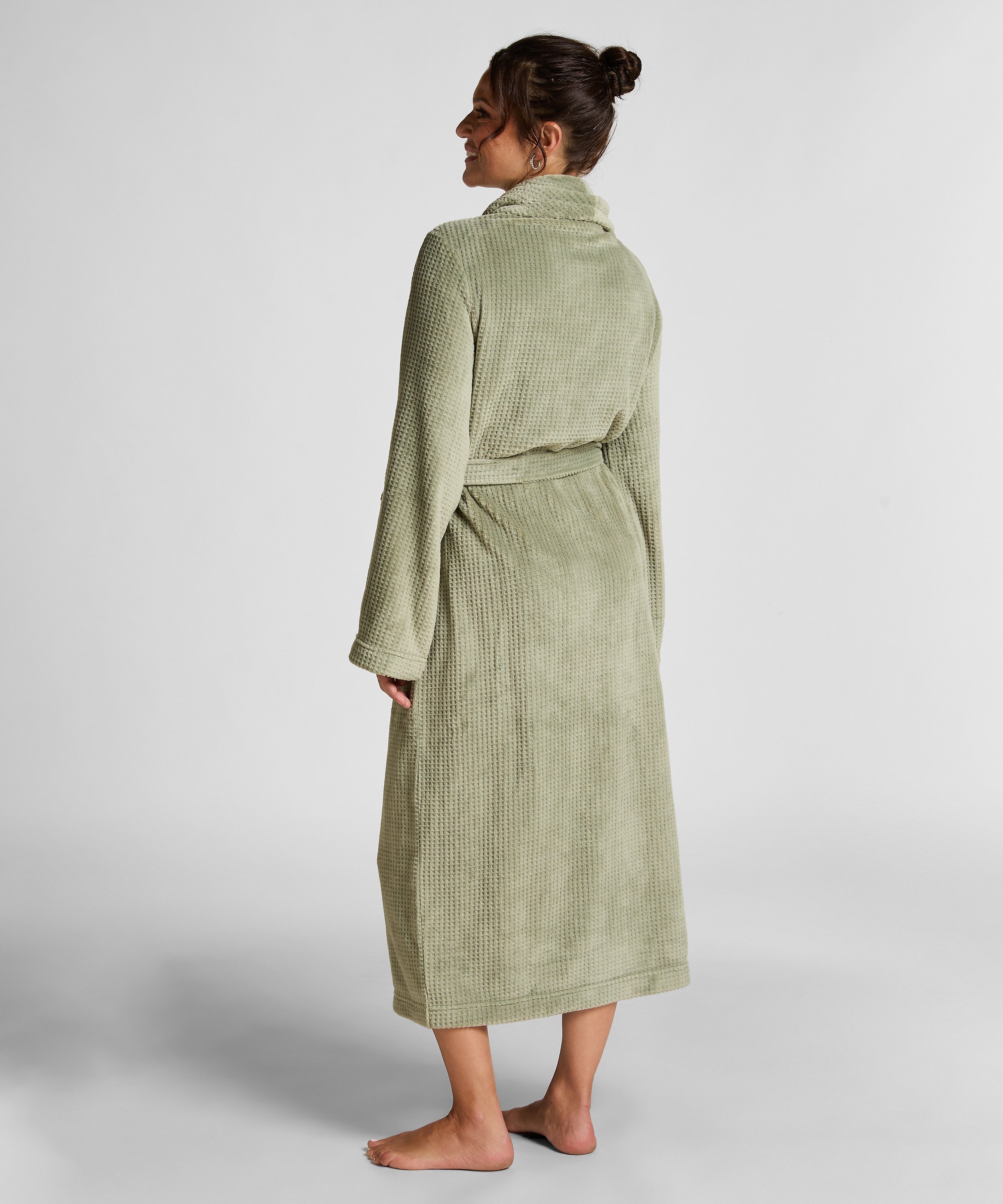 Fleece Bathrobe, Green, main