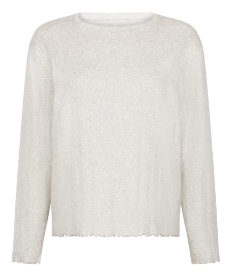 Pyjama Top Loose Pointelle, Gray