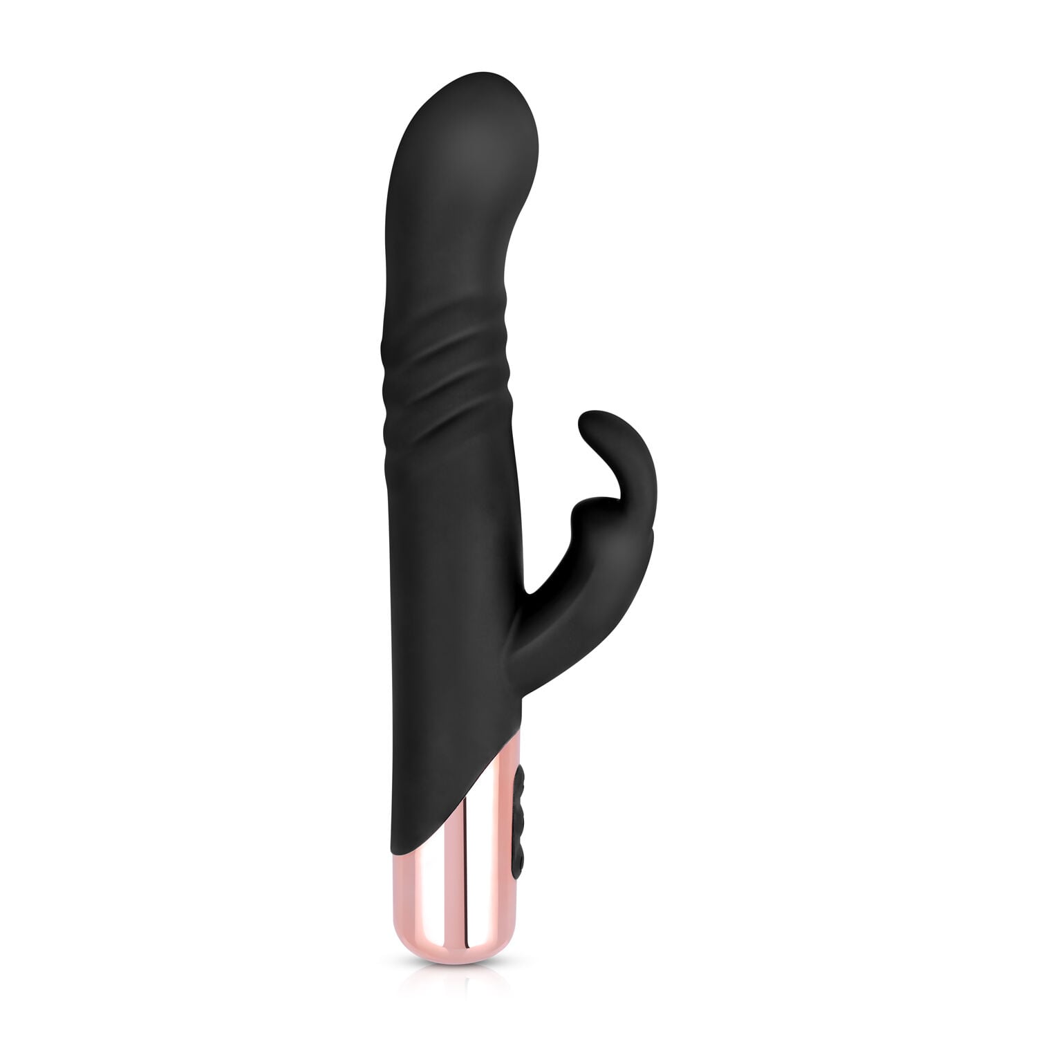 Rosy Gold Rabbit Vibrator, Black