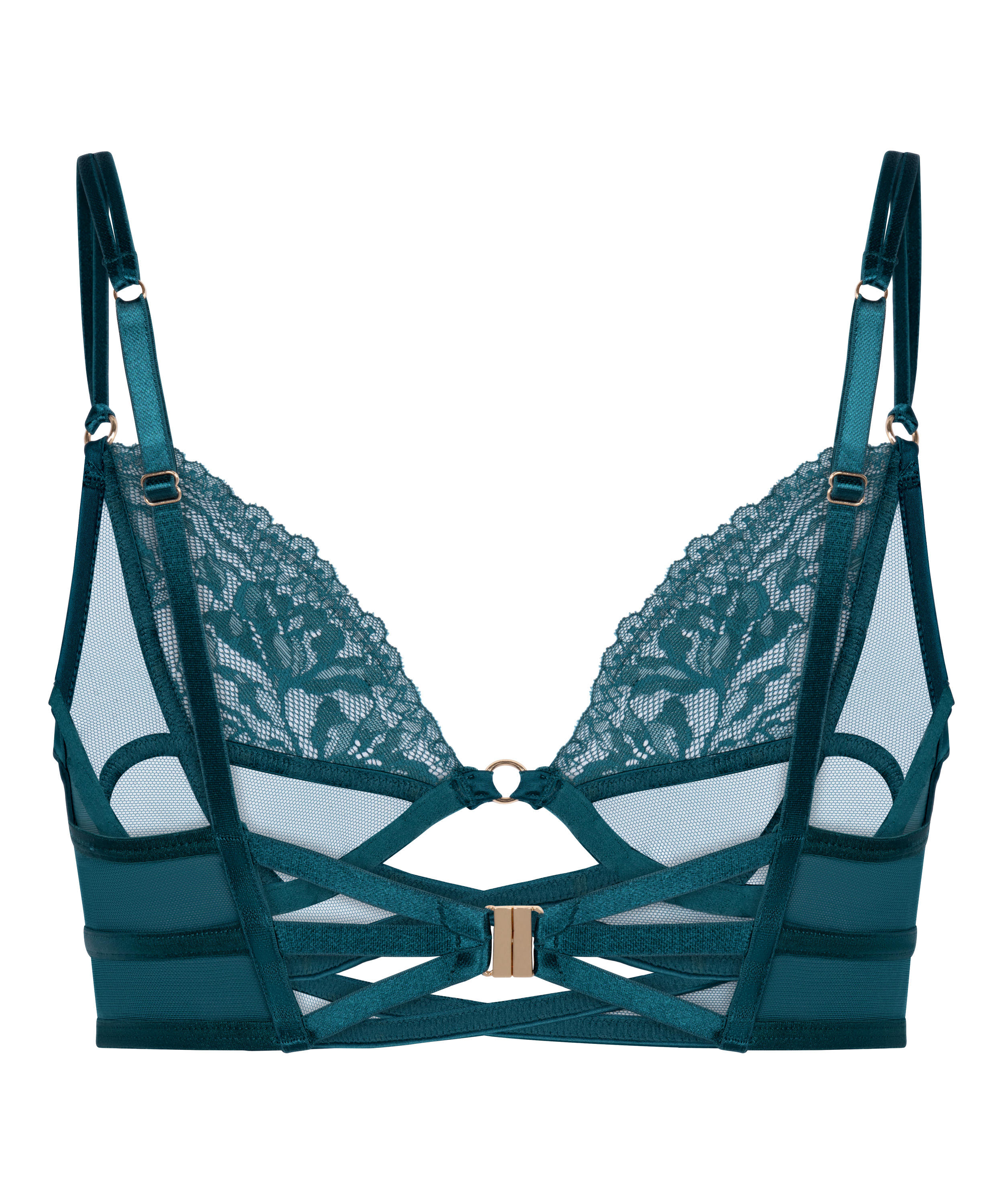 Amel Non-Padded Underwired Longline Bra, Blue, main