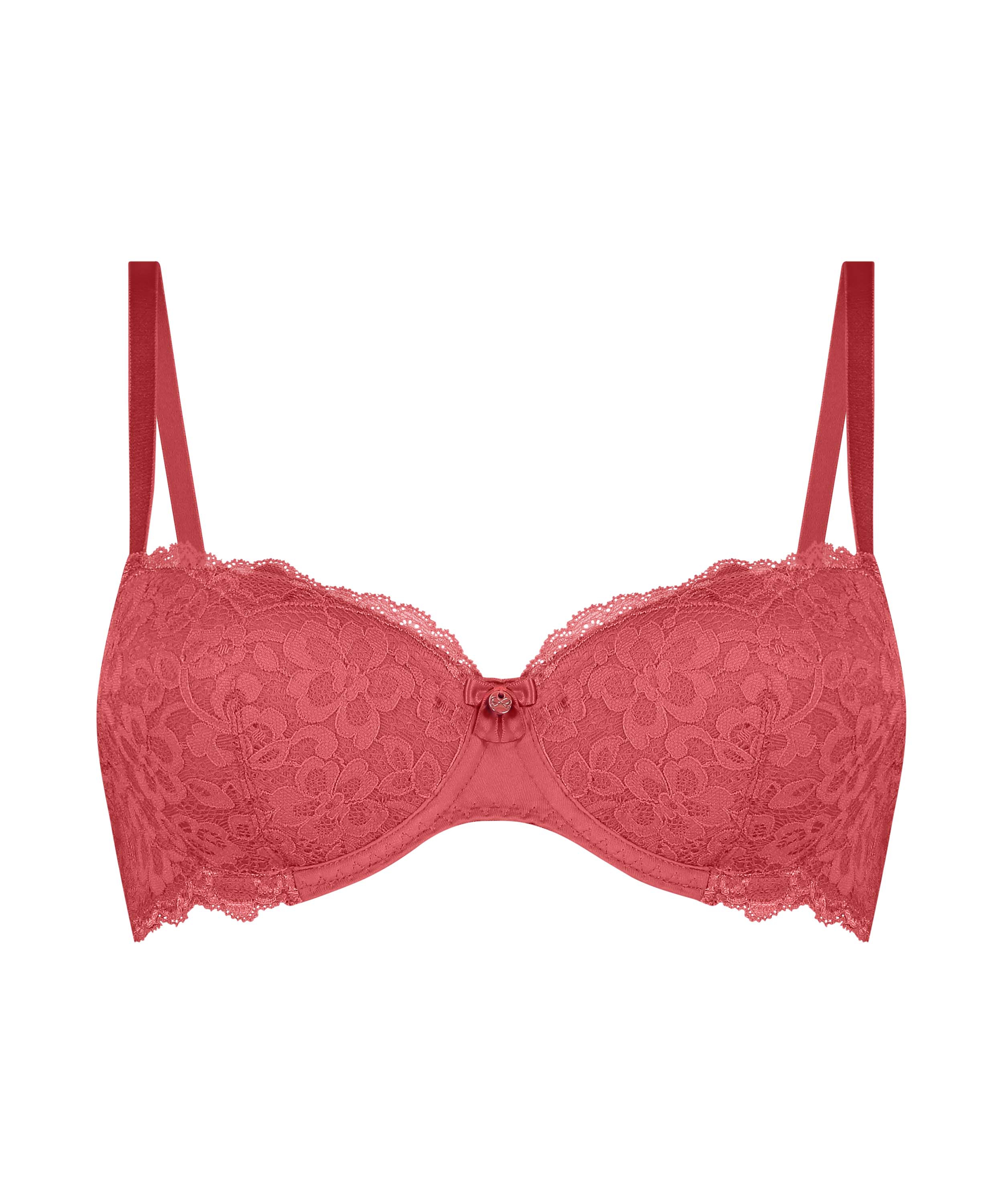 Marine Padded Underwired Bra, Red, main
