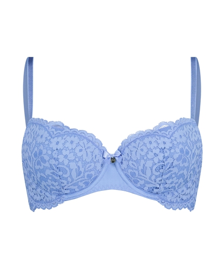 Rose Padded Underwired Bra, Blue