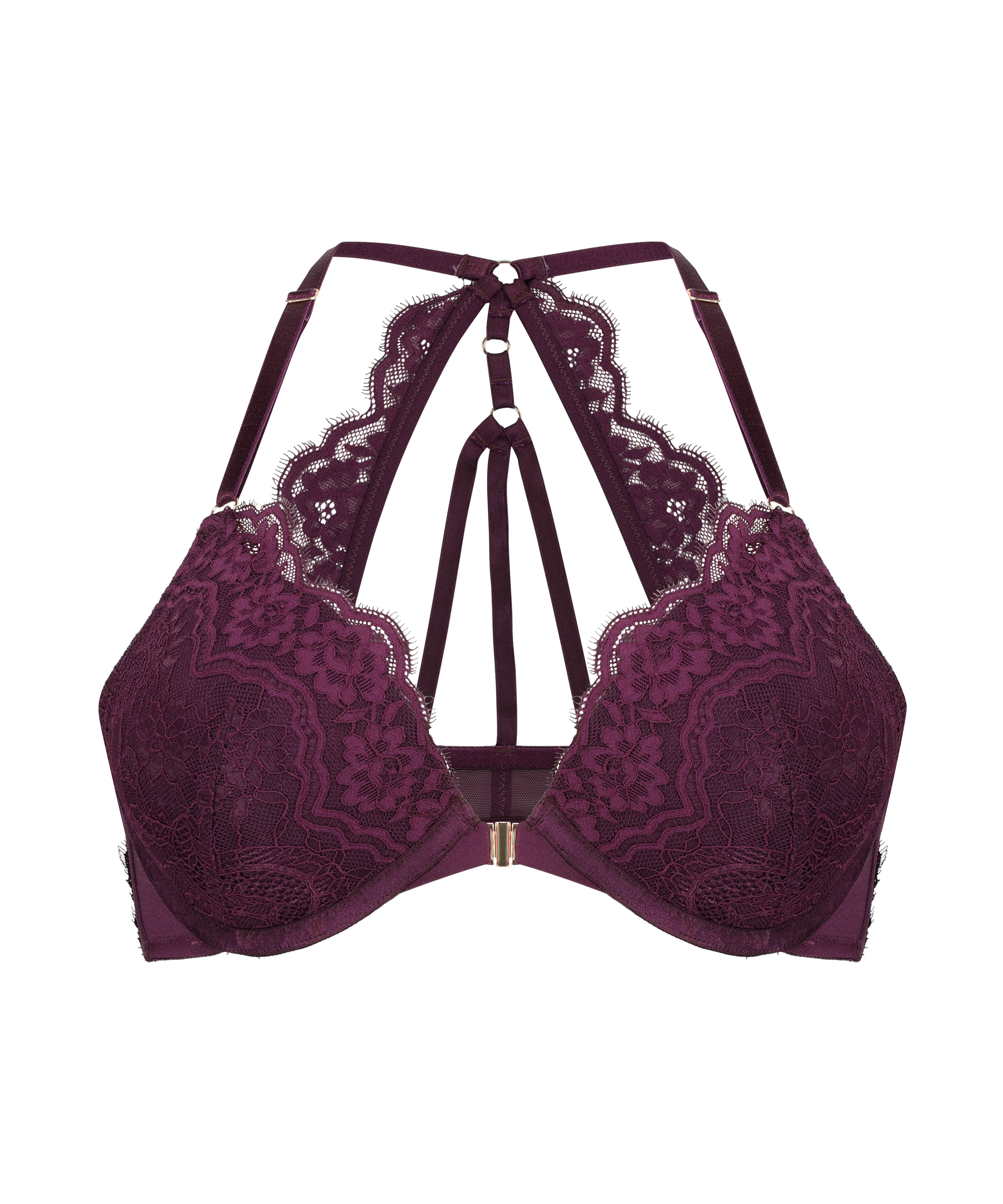 Padded underwired push-up bra Melissa, Purple, main