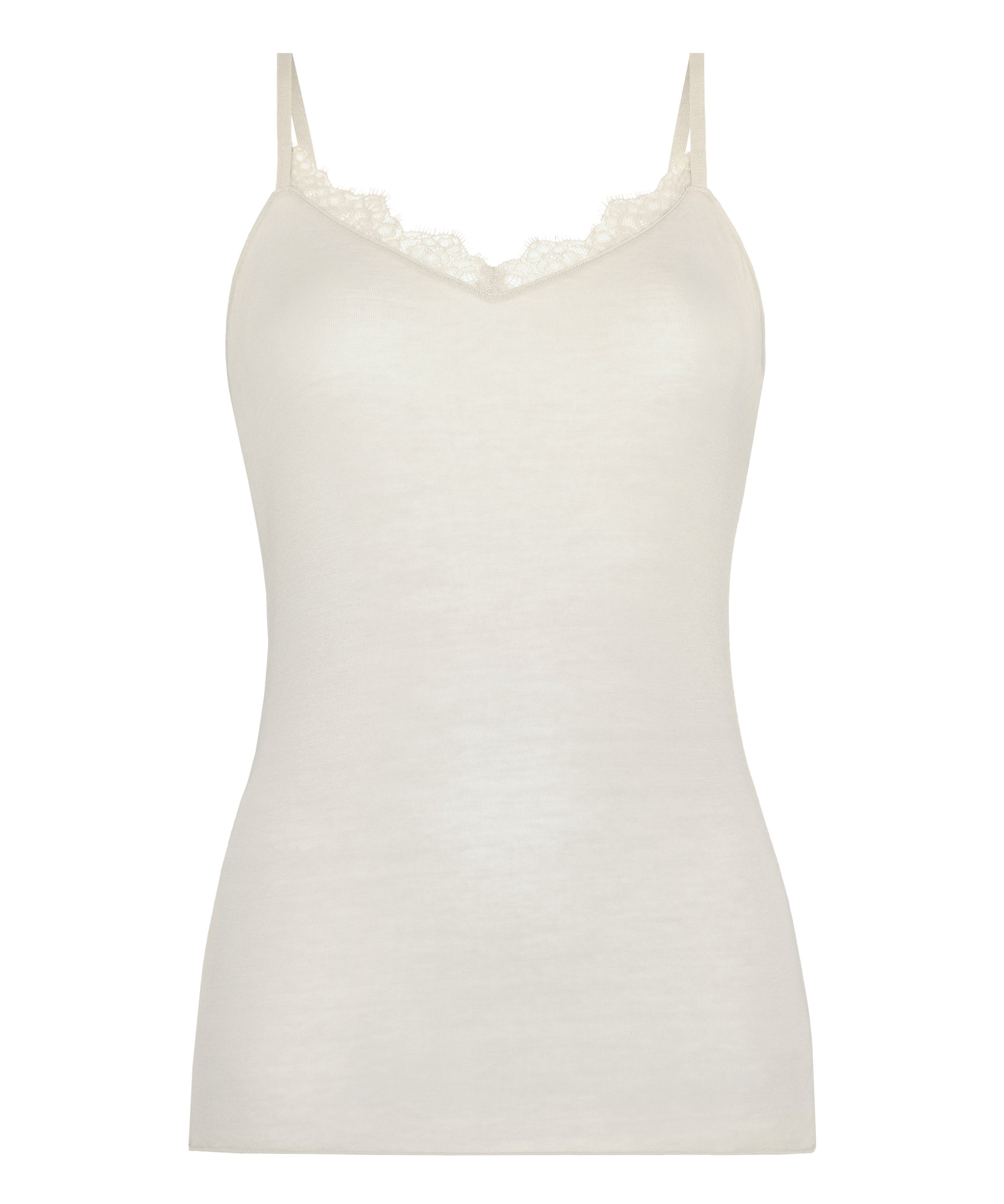 super soft Lace V-Neck cami with Cashmere, White, main