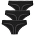 Multipack Cotton Thong, Black