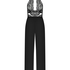 Gabriel Satin Lace Jumpsuit, Black