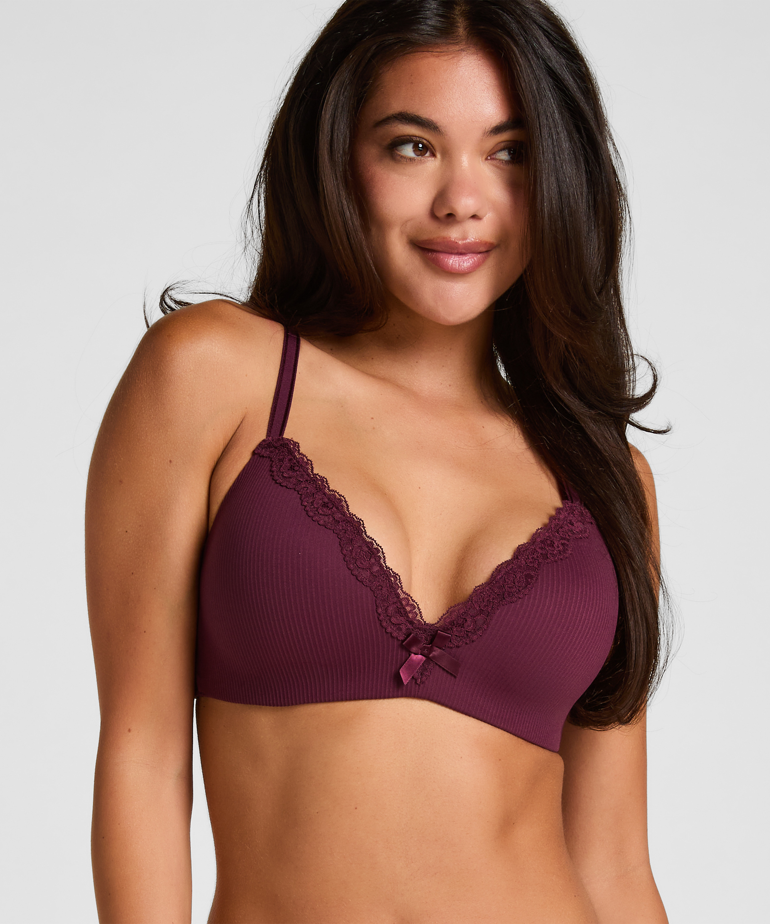 Lola Padded Non-Wired Bra, Purple, main