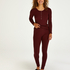Waffle Placket Pyjama, Purple
