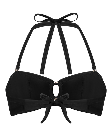 Luxe Bandeau Bikini Top, Black
