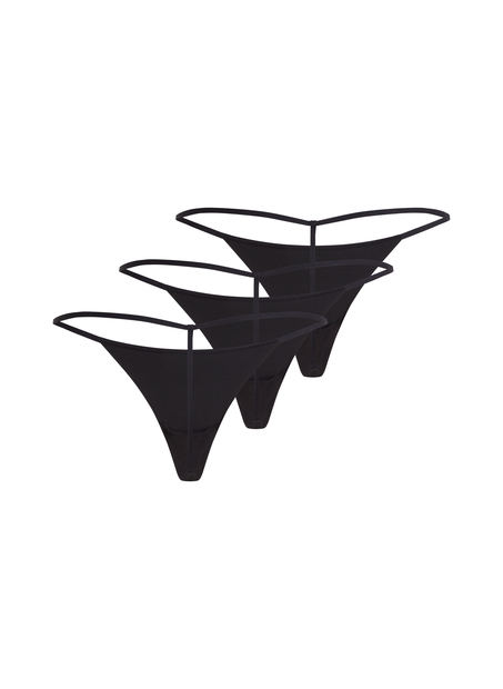 3-pack invisible thongs, Black