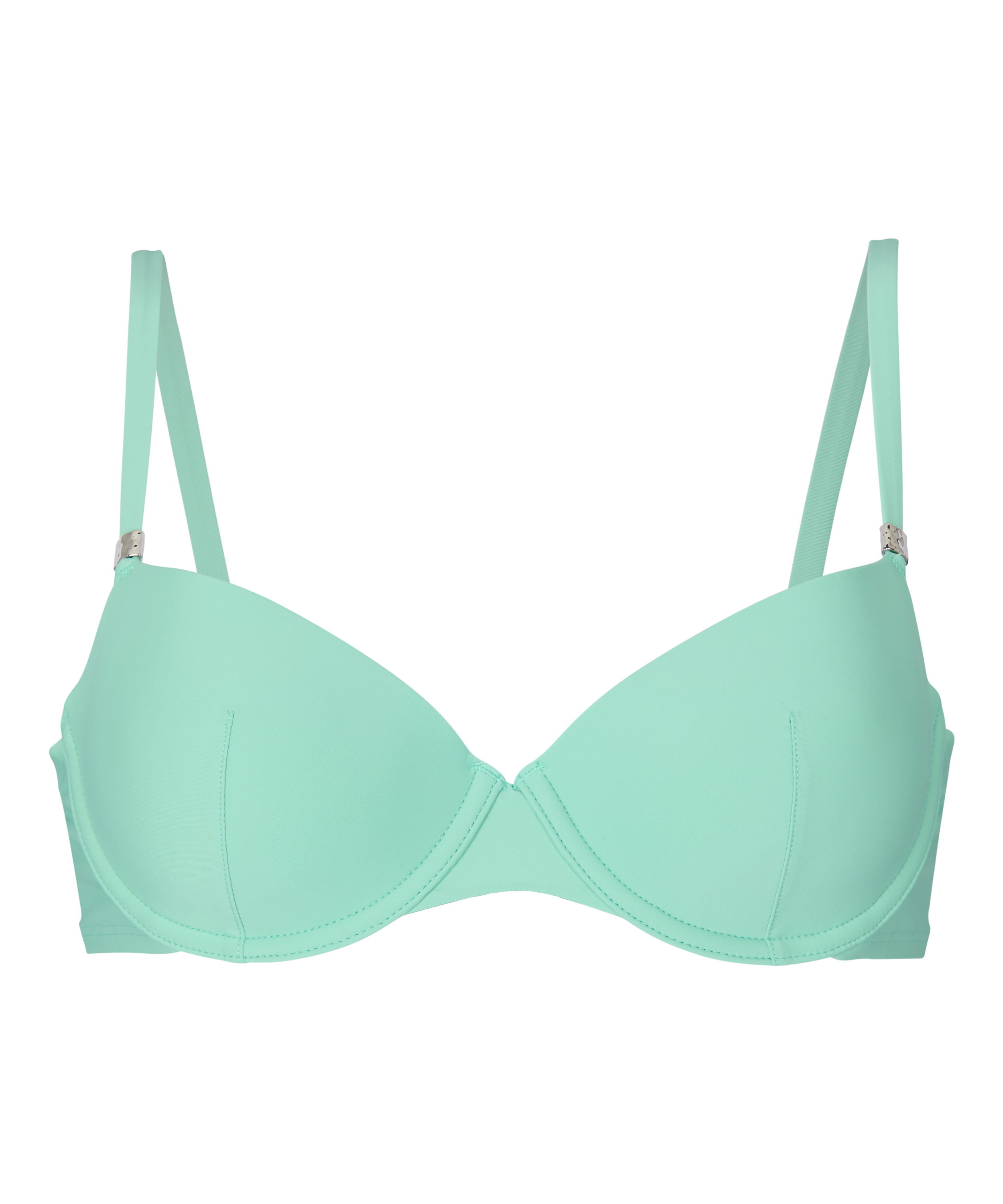 Luxe Padded Underwired Bikini Top, Green, main