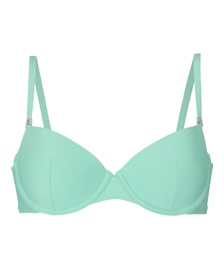 Luxe Padded Underwired Bikini Top, Green