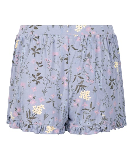 Jersey Ruffled Shorts, Purple