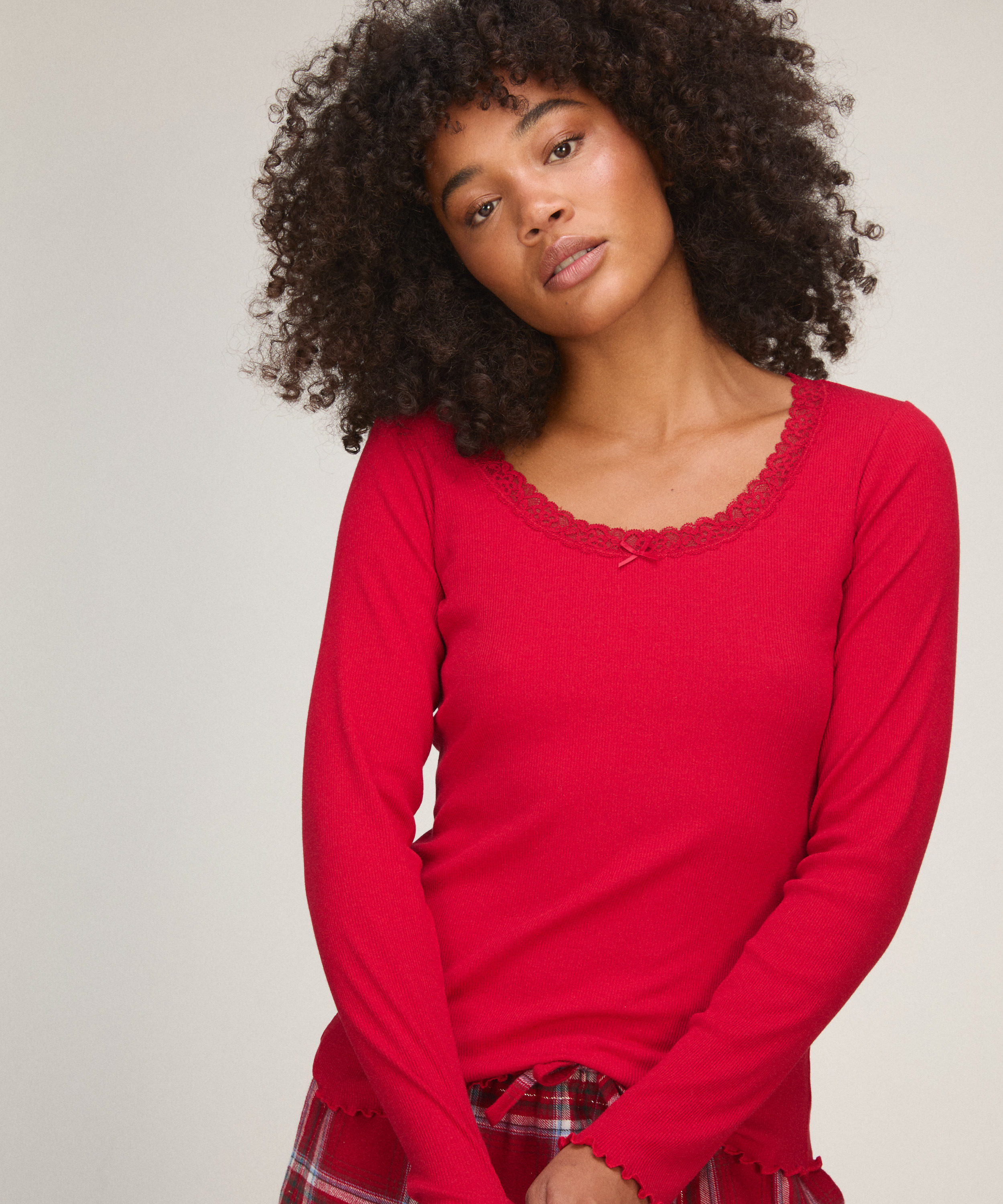 Top Jersey Lace, Red, main