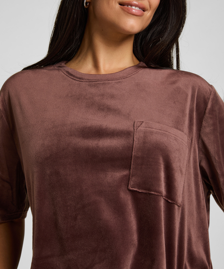 Top Velours Pocket, Green