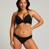 Scallop padded underwired bikini-top, Black