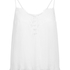 Plisse Lace Cami, White