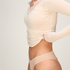 super soft Lace V-Neck shirt with Cashmere, White
