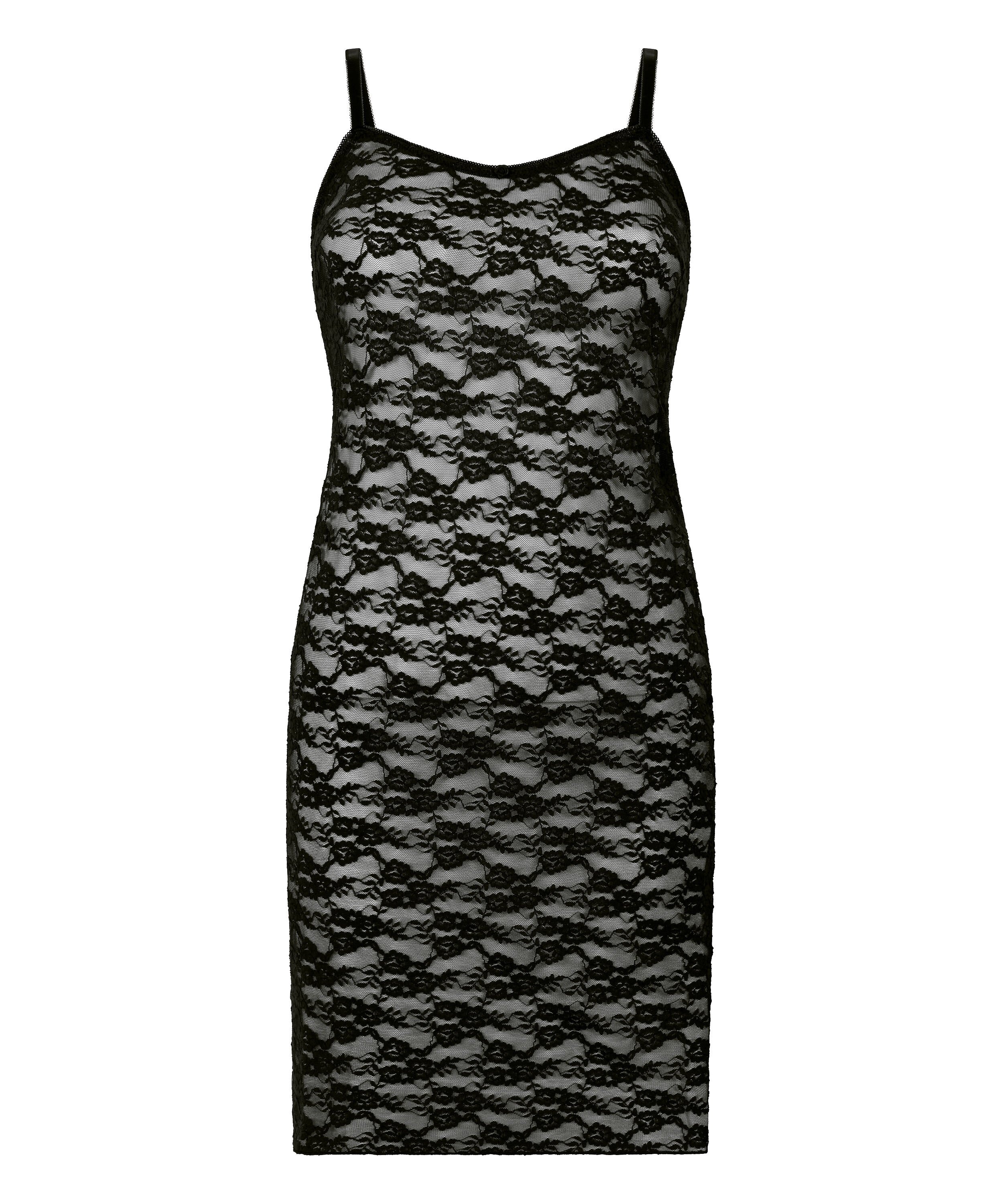 Slipdress Allover Lace, Black