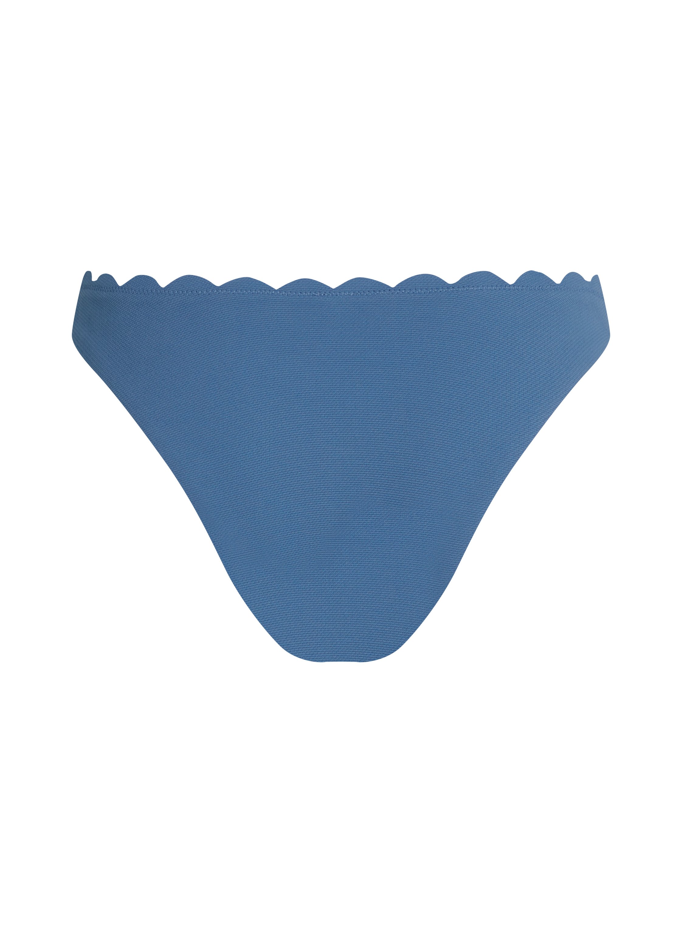 Scallop High-Leg Bikini Bottoms, Blue, main
