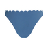 Scallop High-Leg Bikini Bottoms, Blue