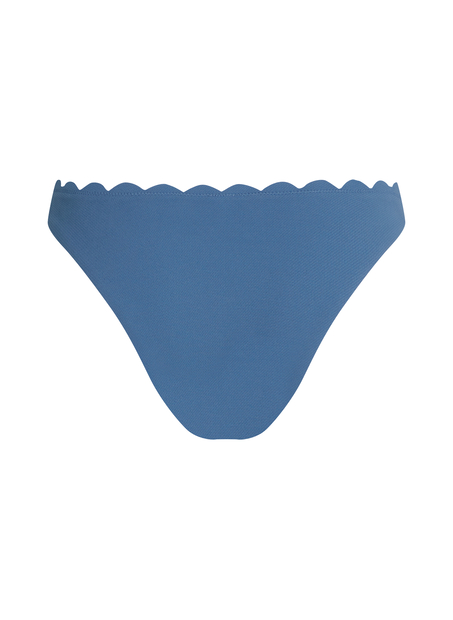 Scallop High-Leg Bikini Bottoms, Blue