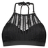 Borneo Mesh Underwired Bikini Crop Top, Black