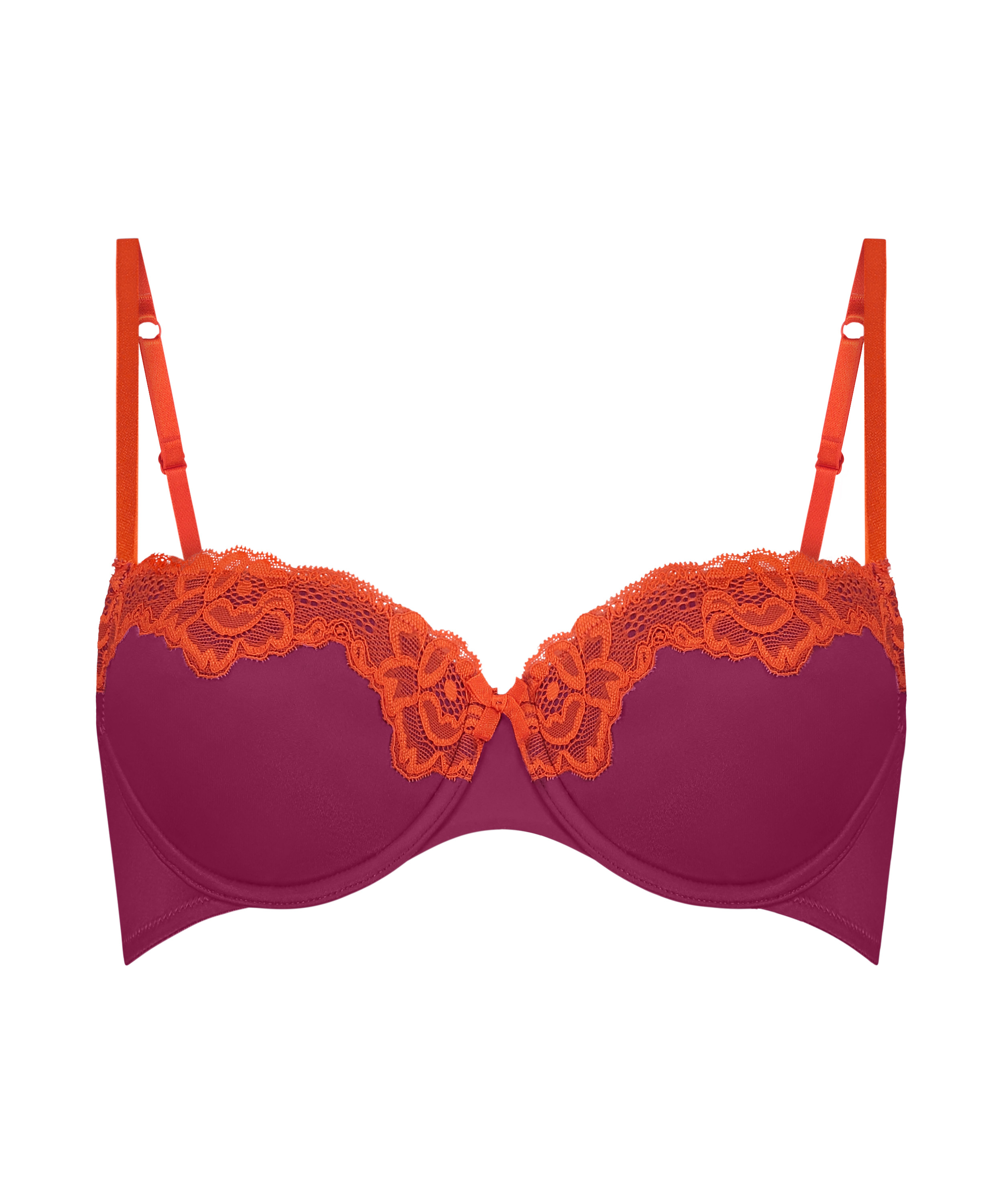 Lace & Shine Padded Underwired Bra, Pink, main