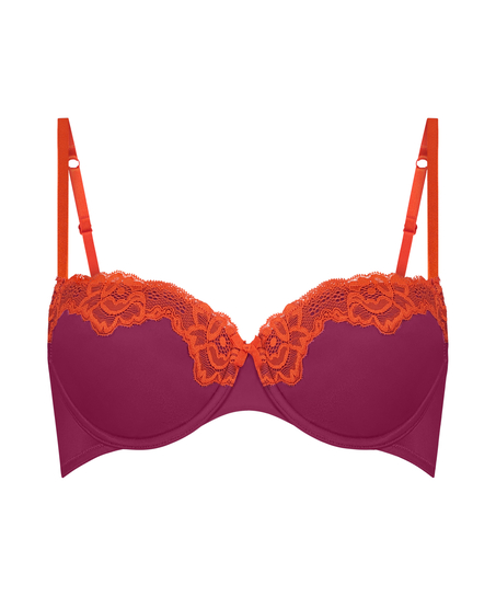 Lace & Shine Padded Underwired Bra, Pink