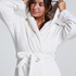 Waffle Bathrobe, White