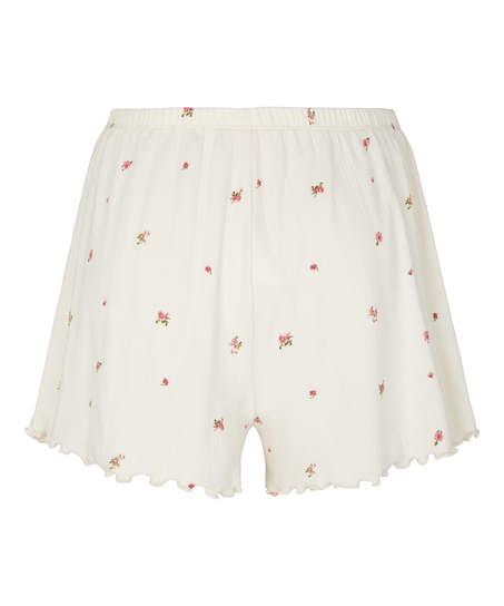 Pyjama Short Pointelle, White