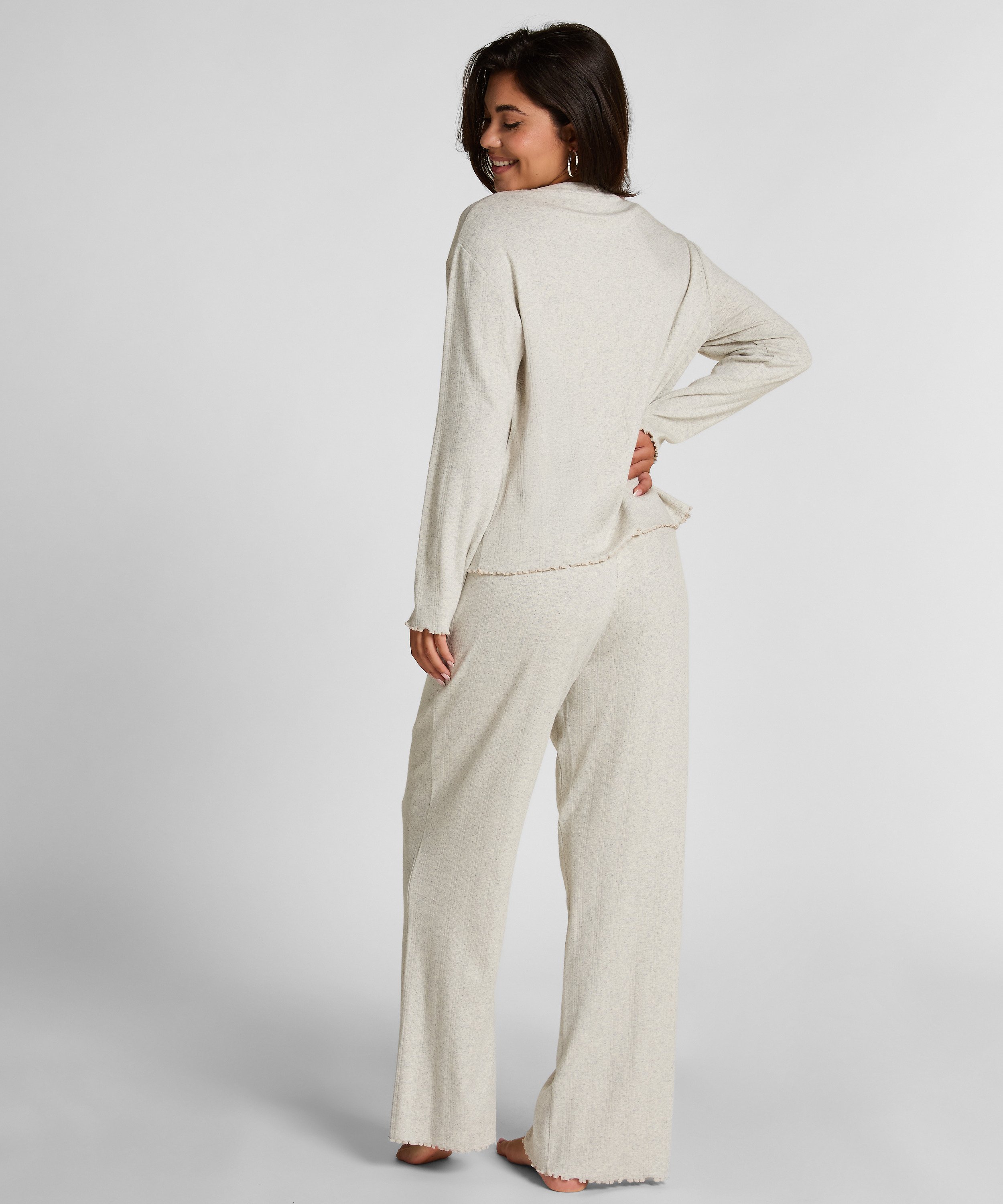 Pyjama Pant Loose Pointelle, Grey, main