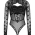 Turn heads with this stunning all-over lace body&mdash;where elegance meets versatility in one daring piece. Made from lace that hugs your curves, this body is designed to impress from every angle. The removable long sleeves offer the freedom to switch up your look. Perfect for special occasions, nights out, or adding a touch of luxury to your everyday wardrobe., Black