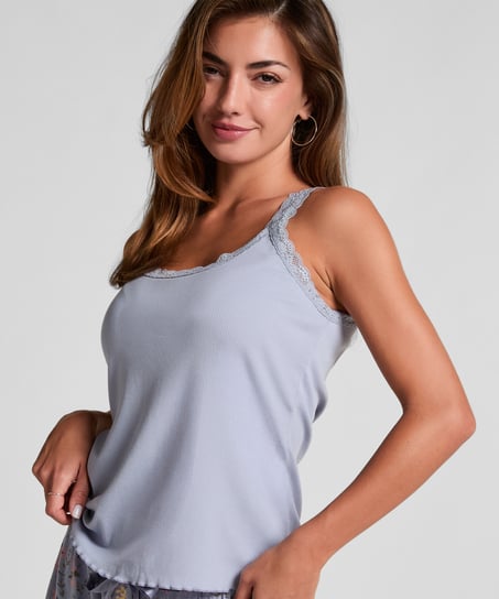 Singlet Rib Jersey Lace, Purple