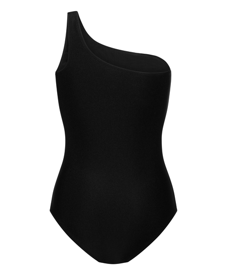 Shaping Shell Mesh Swimsuit, Black