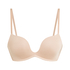 Deep-V Padded Underwired Push-Up Bra, Beige