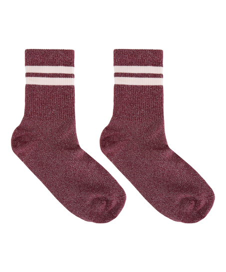 Socks Lurex Stripe, Purple