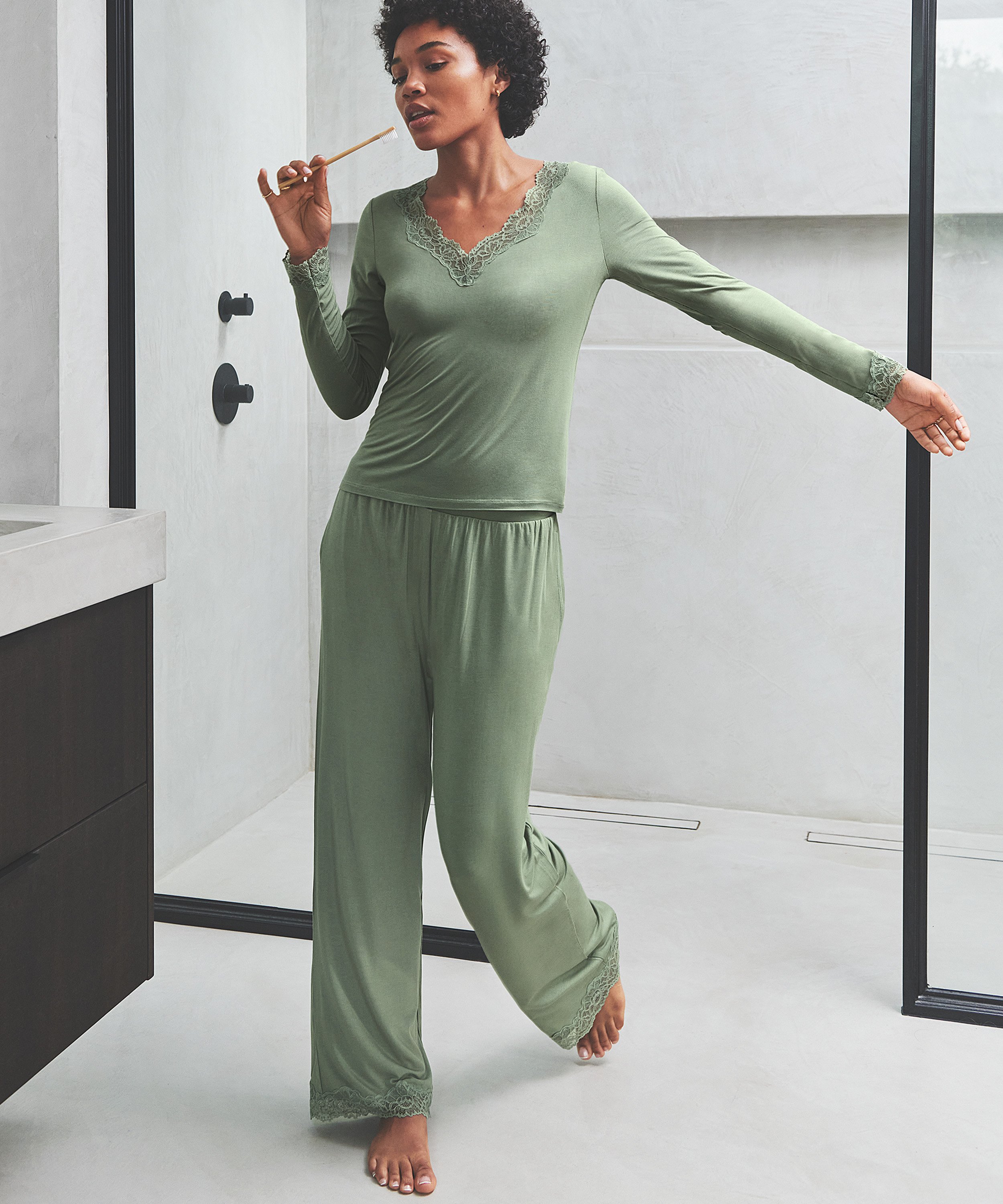 Pajama Set, Green, main