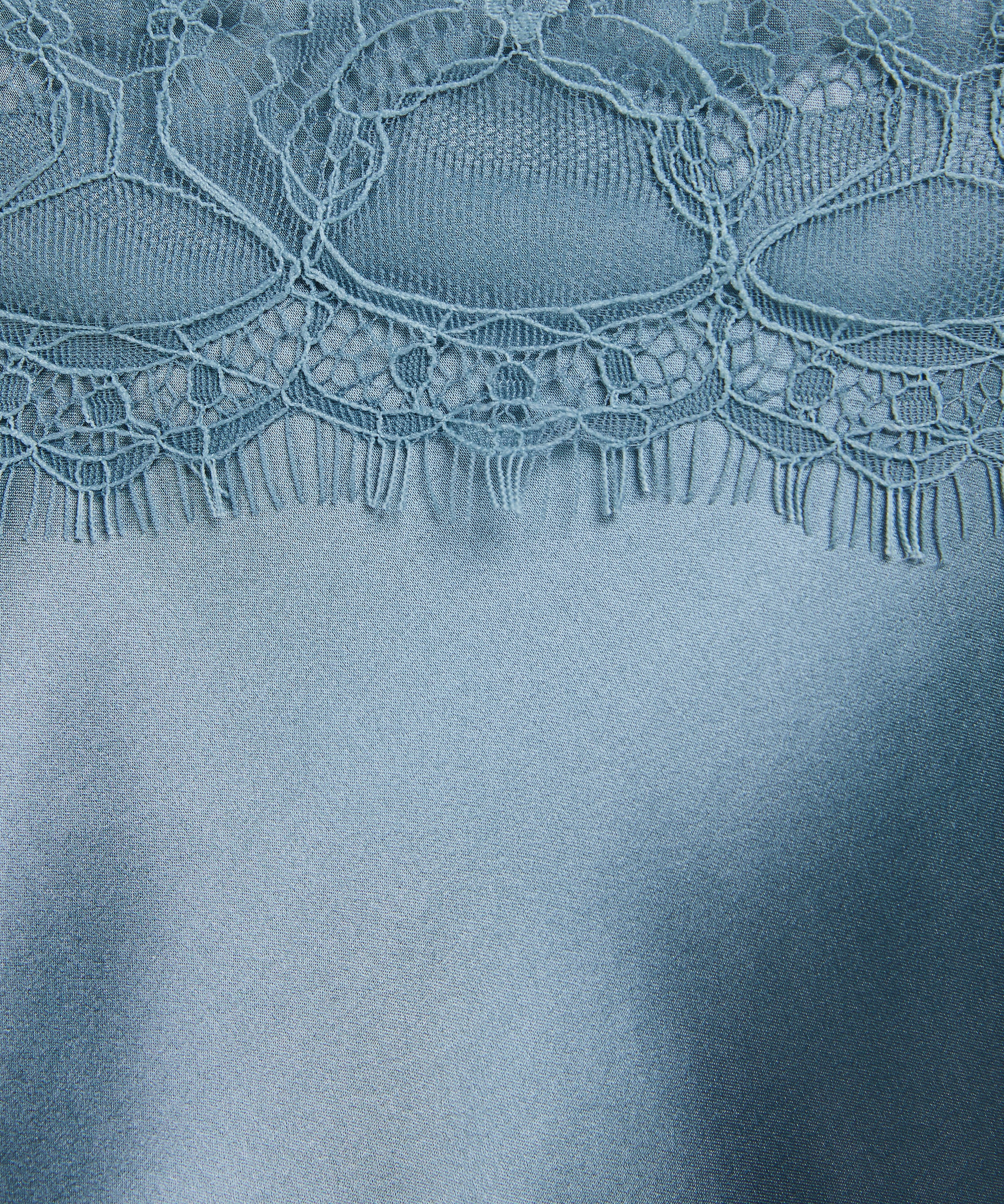 Silk Lace Slip Dress, Blue, main