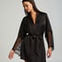 Lace Satin Kimono, Black