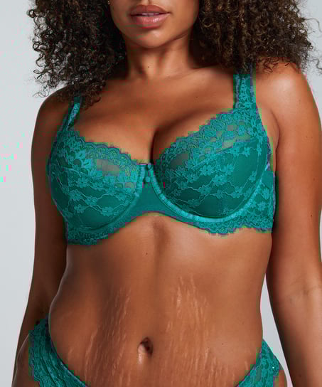 Daisy Non-Padded Underwired Bra, Green