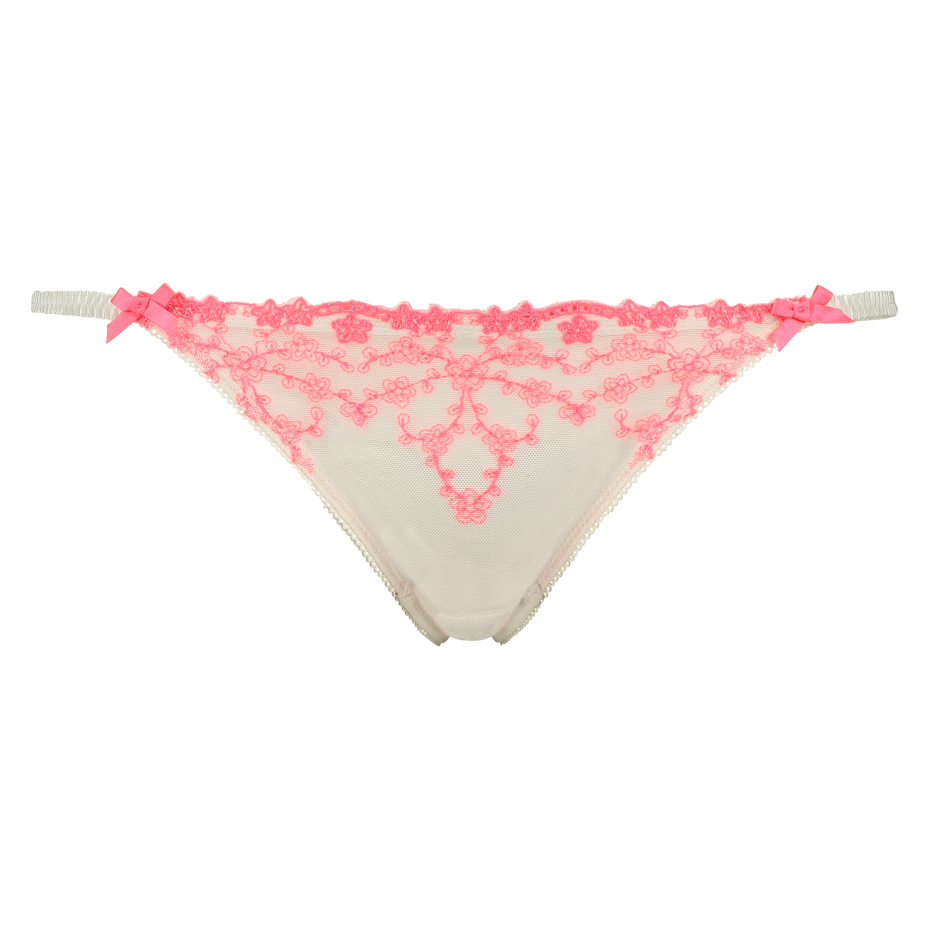 Thong Embroidered, White, main