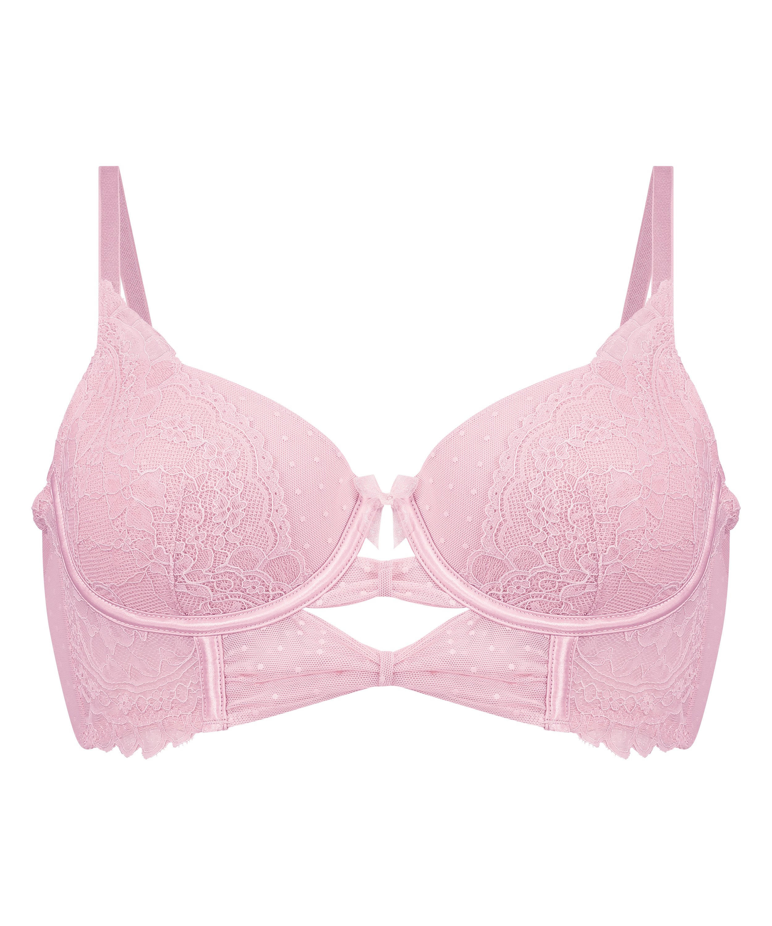 Juliette Padded Longline Underwired Bra, Pink, main