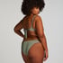 Scallop High-Leg Bikini Bottoms, Green