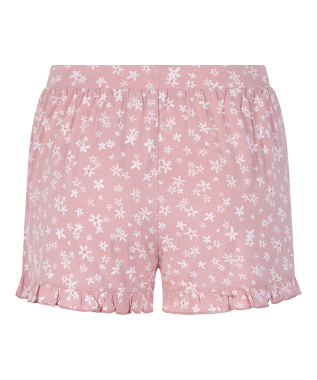 Jersey Ruffled Shorts, Pink