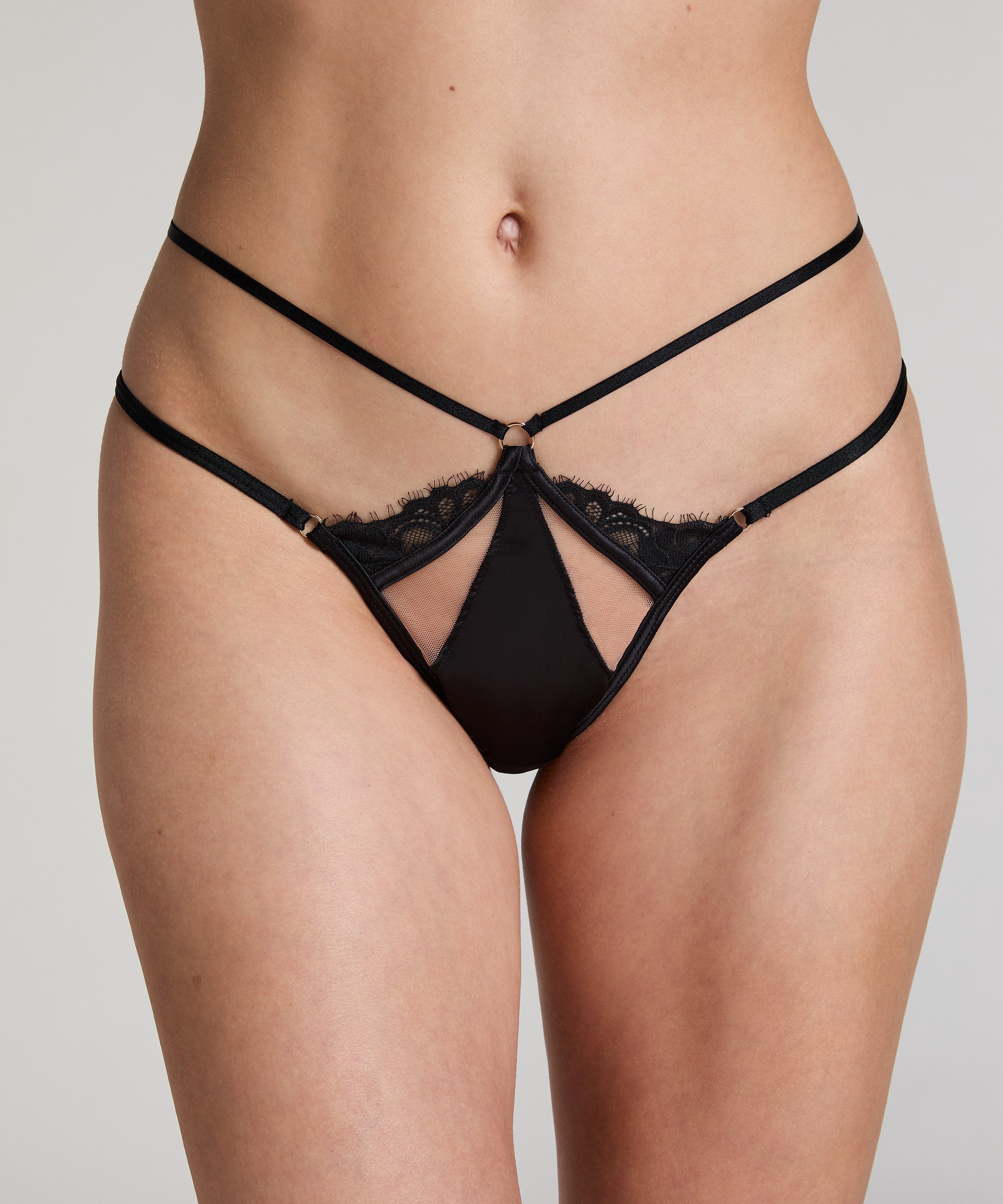 Nisha Open Crotch Brazilian, Black, main