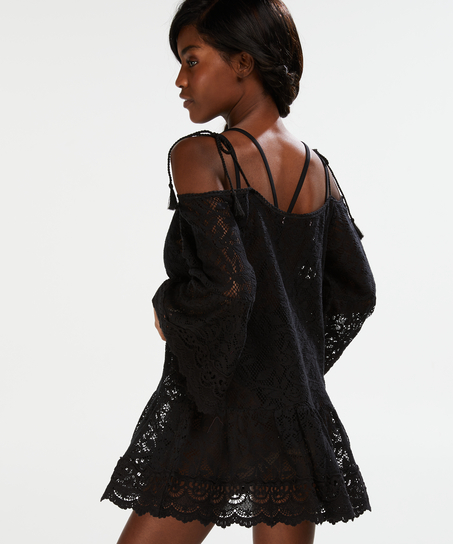 Allover Lace Tunic, Black