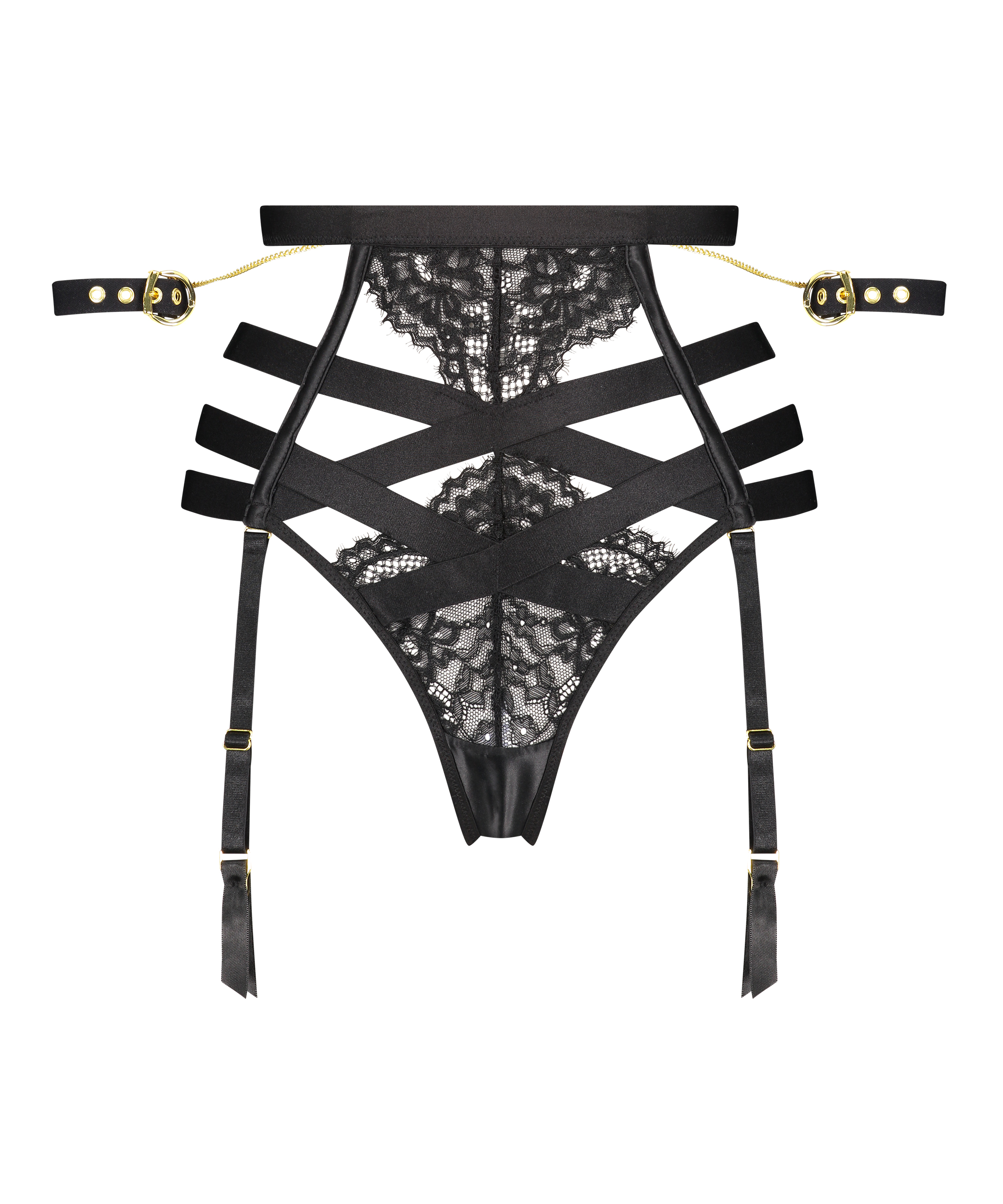 Ivy high waist thong, Black, main