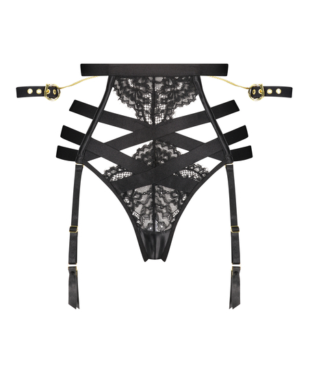 Ivy high waist thong, Black