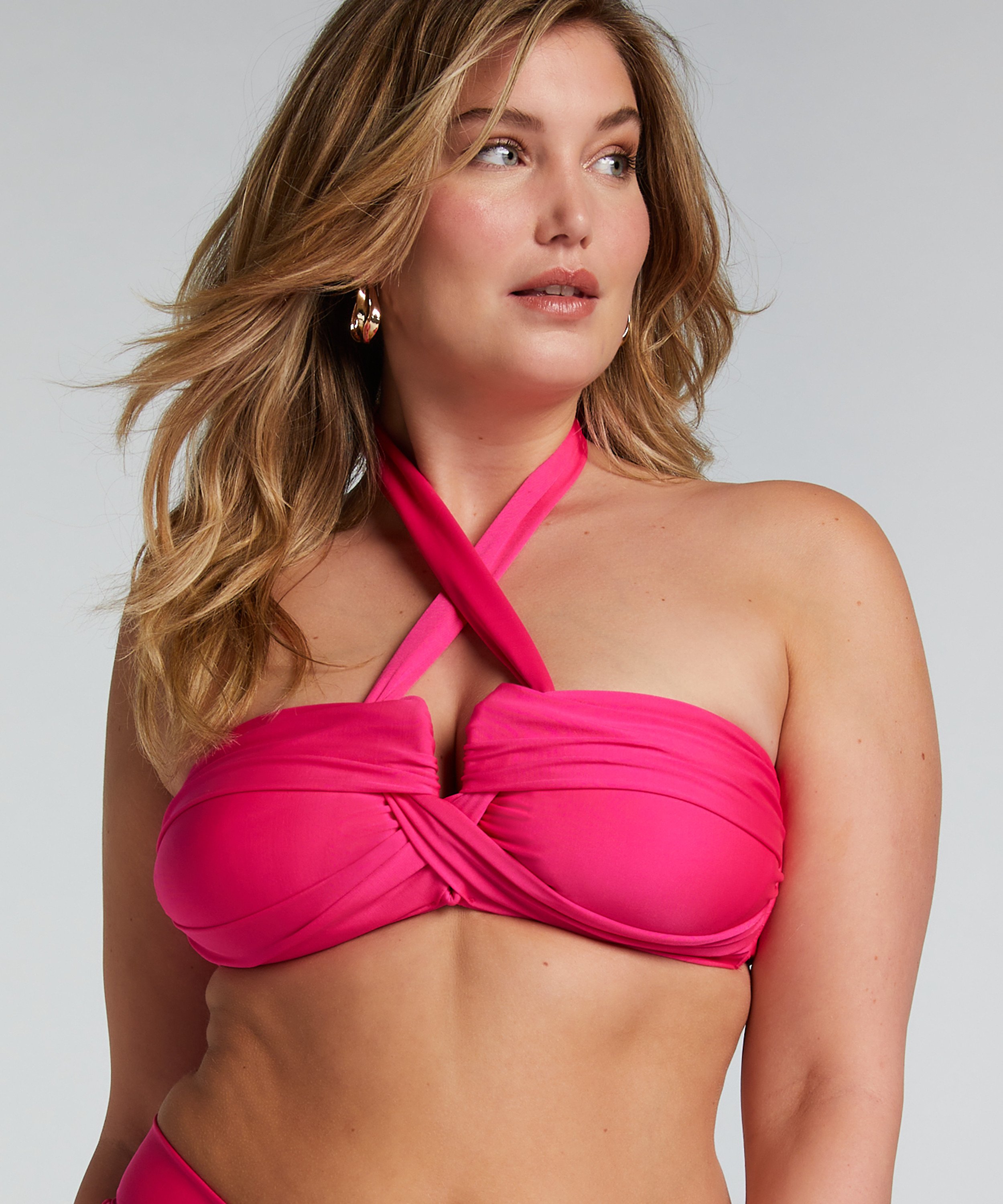 Naples Bikini Crop Top, Pink, main